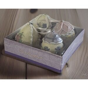 Hallmark 2002 Shimmering Easter Eggs 4Set Handcrafted Vintage Ornaments RARE NEW